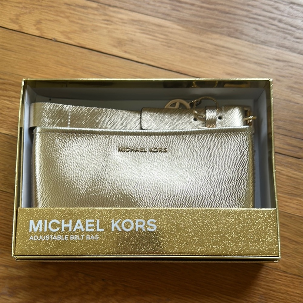 Michael Kors Gold Adjustable Belt Bag